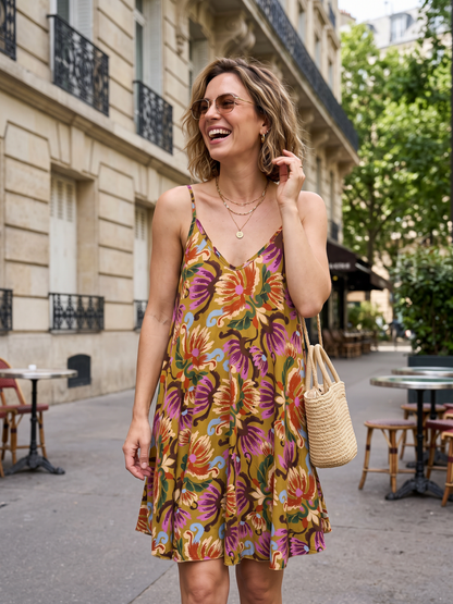 Robe Margaux - Écru et Vert Anis
