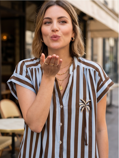 Robe Charlotte - Rayures Camel Chic