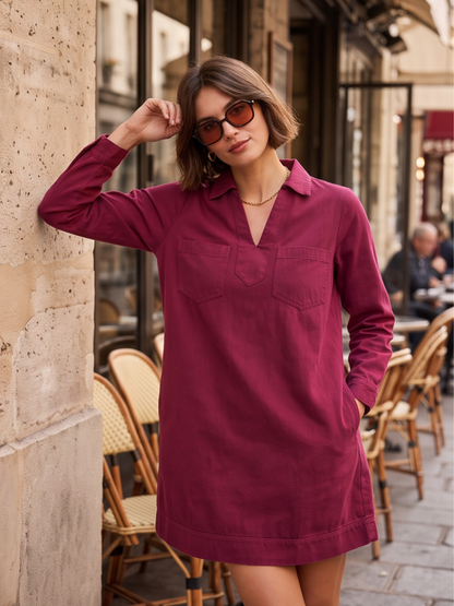 Robe Chemise Adèle - Bordeaux