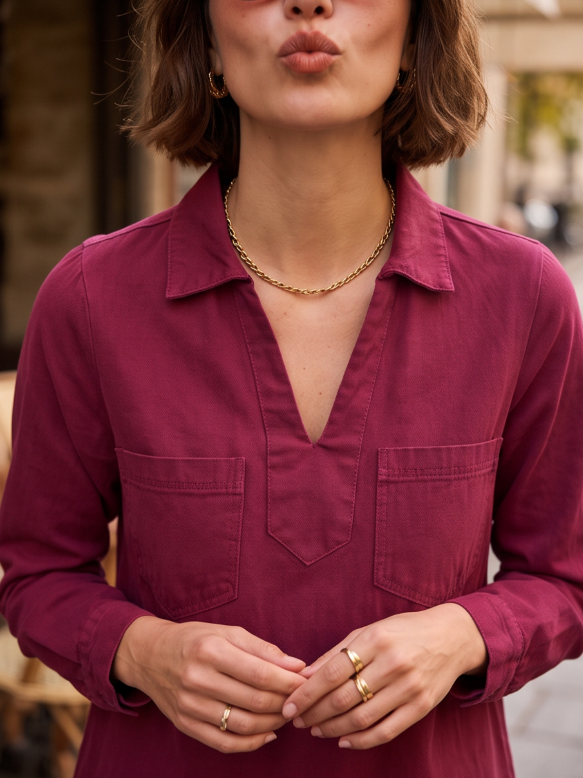 Robe Chemise Adèle - Bordeaux