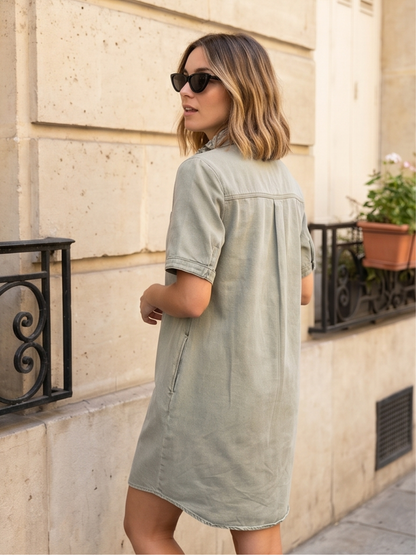 Robe Col Volants Coton