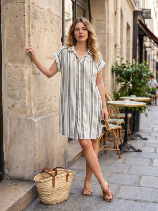 Robe Coline - Colorée Boutonnée