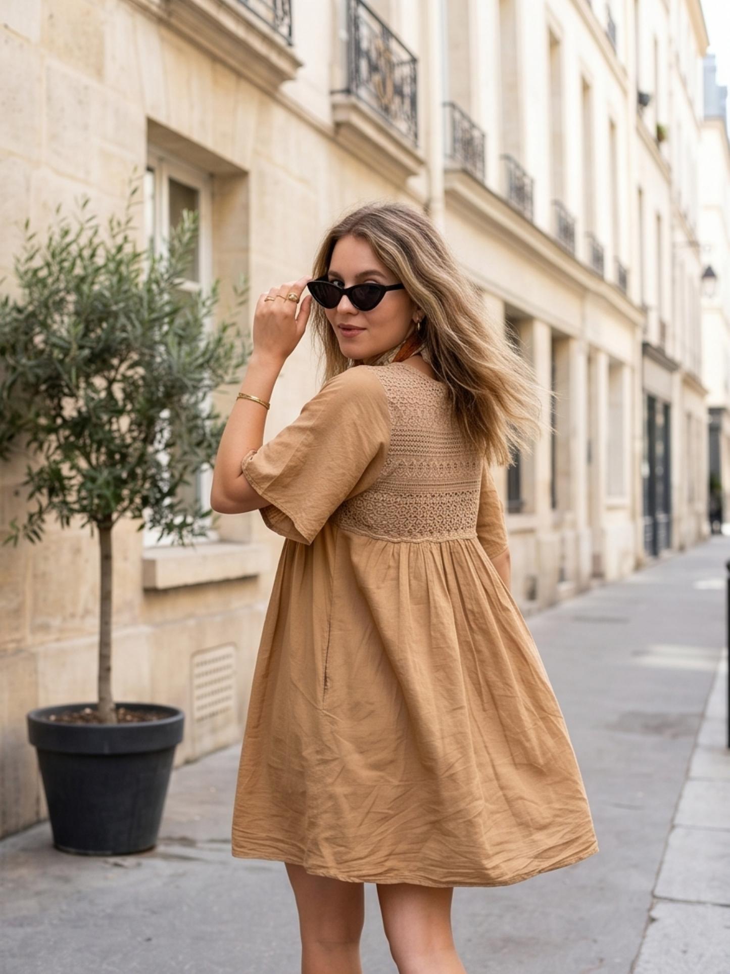 Robe Dentelle Coton Casual