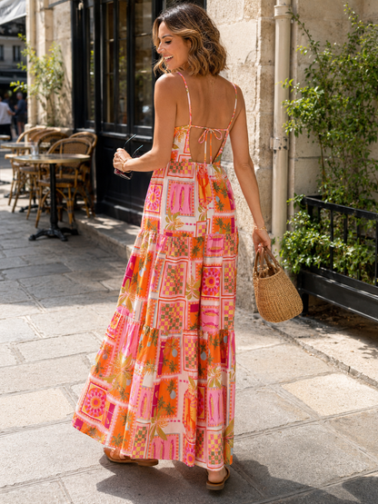 Robe Dos Noué Imprimée