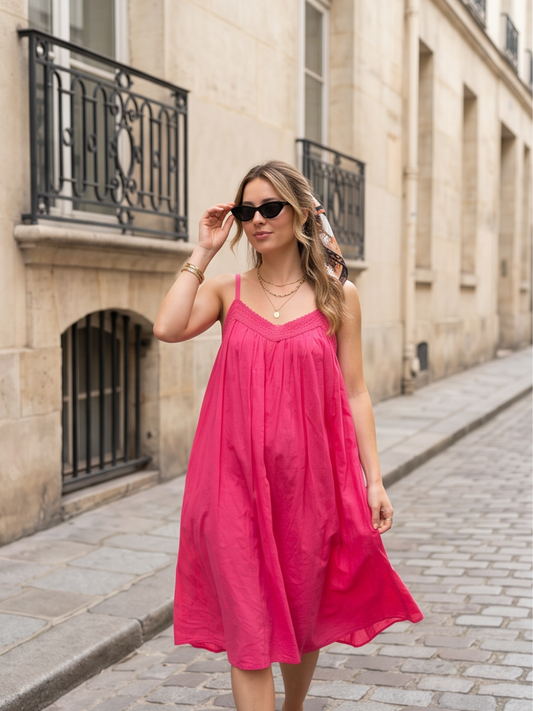 Robe Elisa - Bretelles Col V Fluide