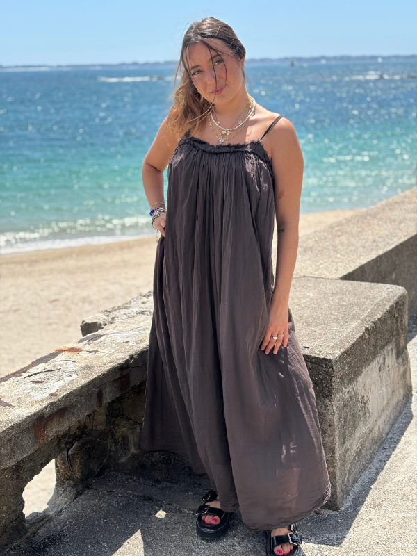Robe Fines Bretelles Voile de Coton