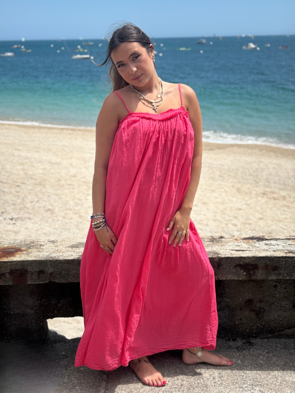 Robe Fines Bretelles Voile de Coton