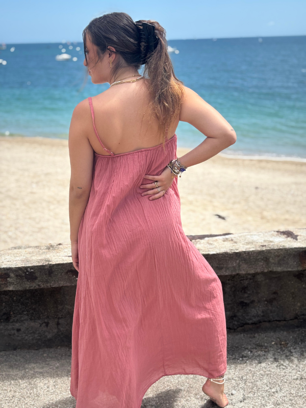 Robe Fines Bretelles Voile de Coton