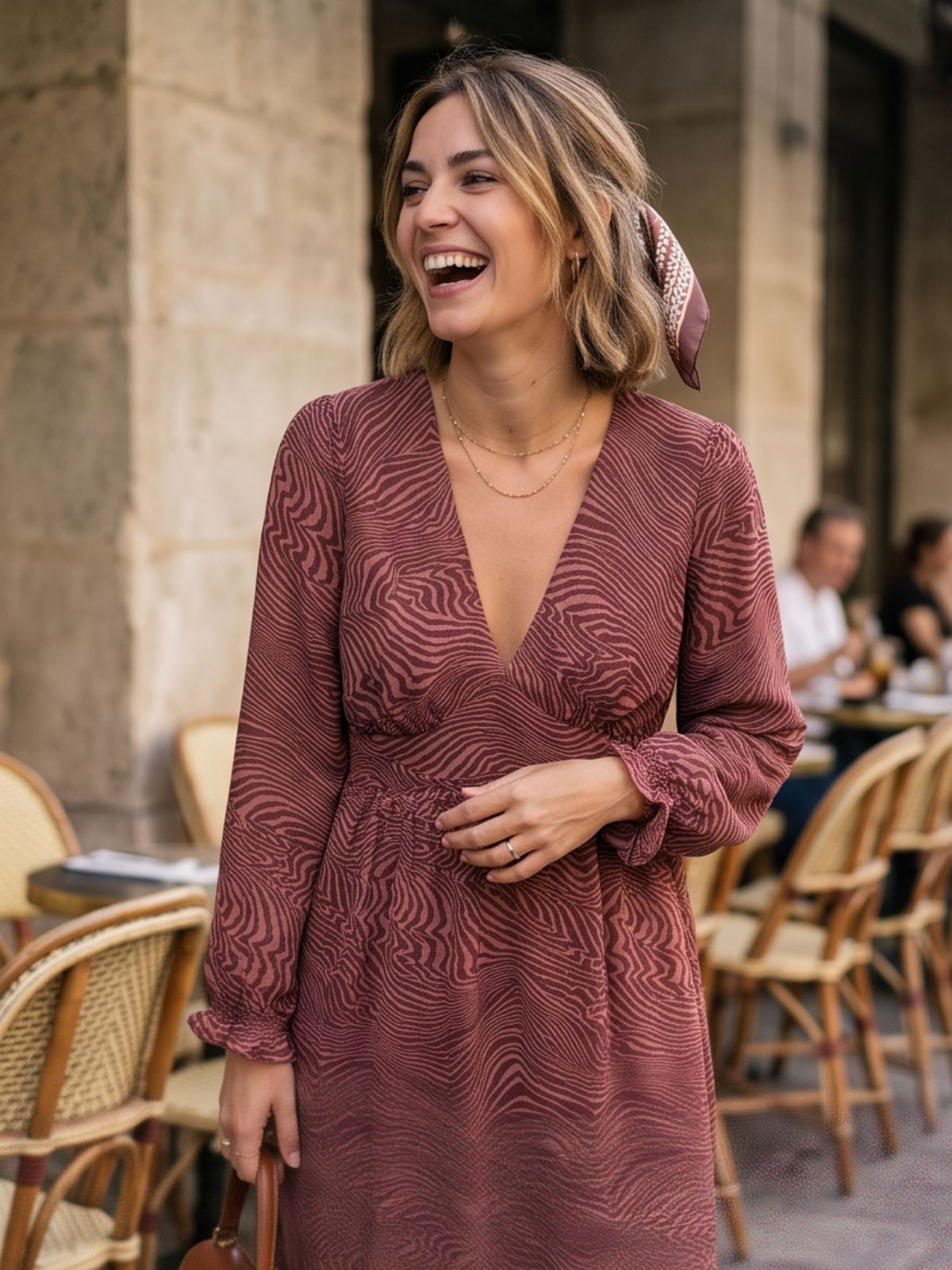 Robe Flavie - Zébrée Bordeaux Courte