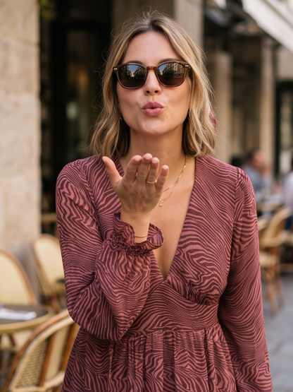 Robe Flavie - Zébrée Bordeaux Courte