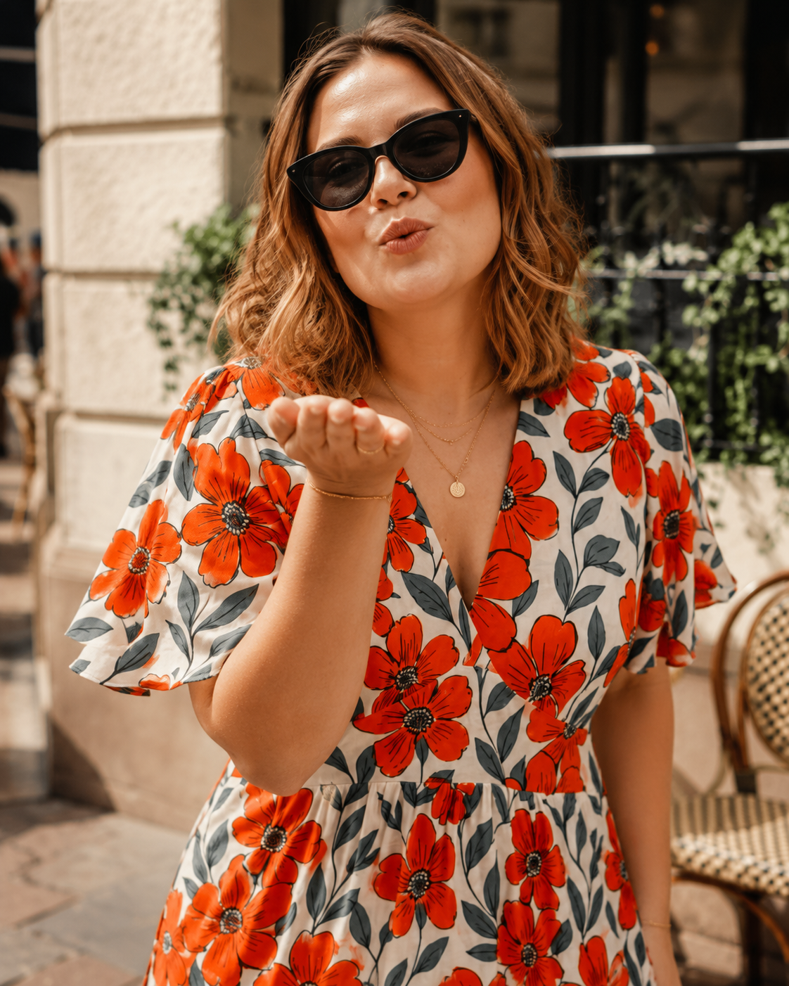 Robe Fleurie Rouge Grande Taille