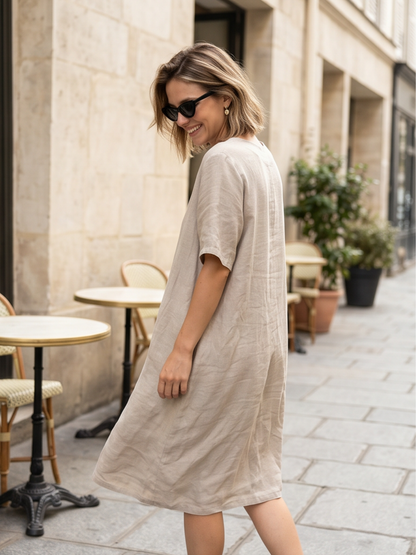 Robe Lin Bohème Poches