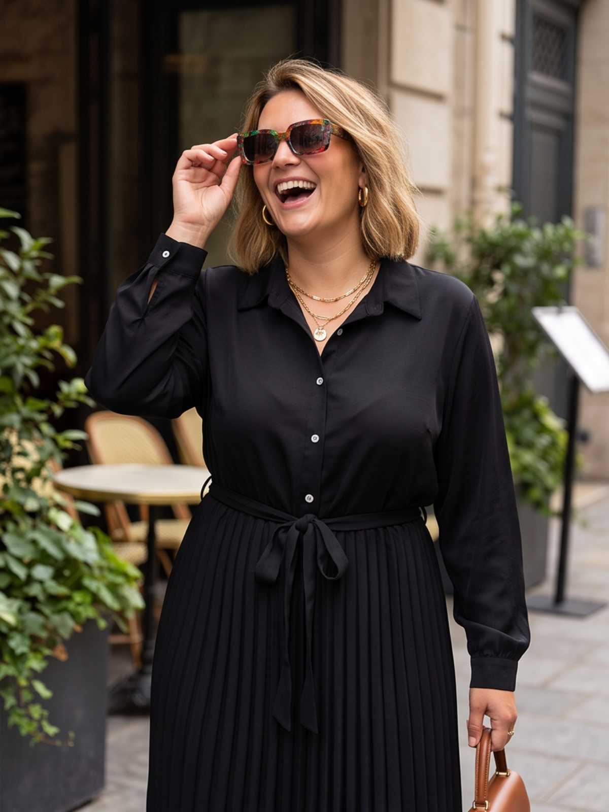 Robe Longue Angeline - Satin Plissé