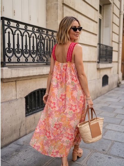 Robe Longue Camille - Palmiers Colorés