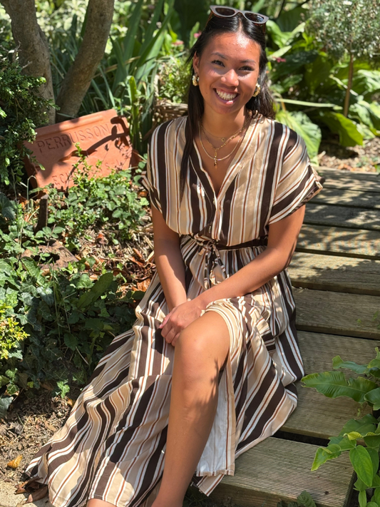 Robe Boutonnée Bohème beige