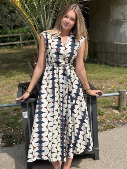 Robe Longue Ceinturé Rétro