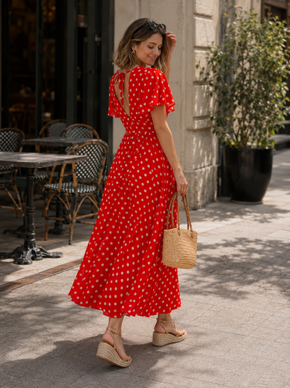 Robe Longue Pois Rétro