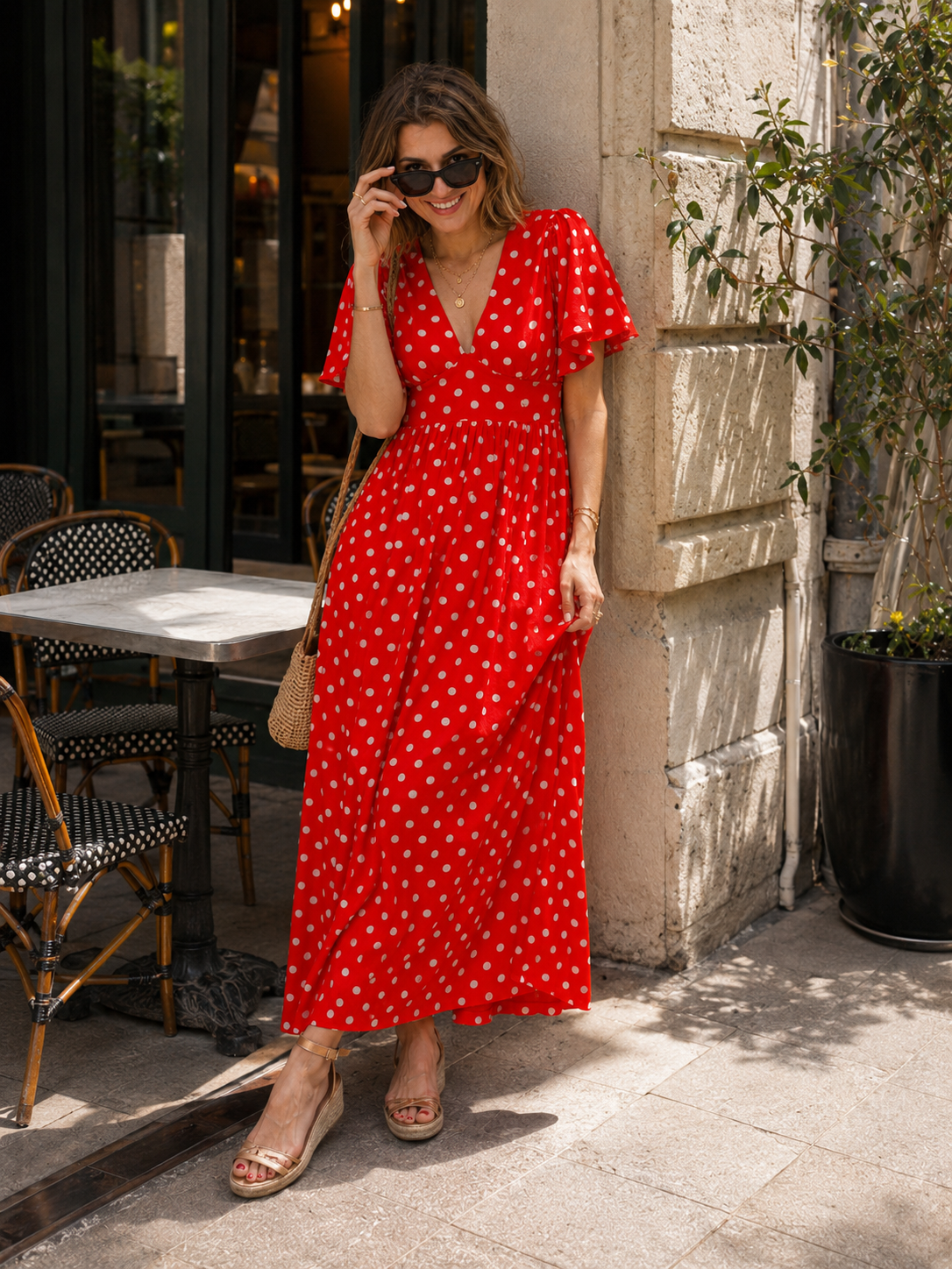 Robe Longue Pois Rétro