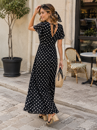 Robe Longue Pois Rétro