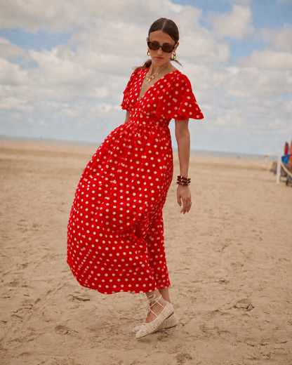 Robe Longue Pois Rétro