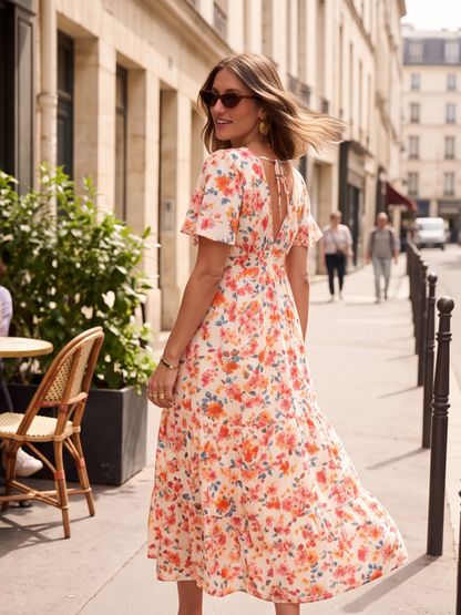 Robe Victoire - Longue à imprimé fleuri