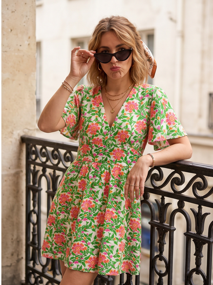 Robe Louane - Verte Fleurie