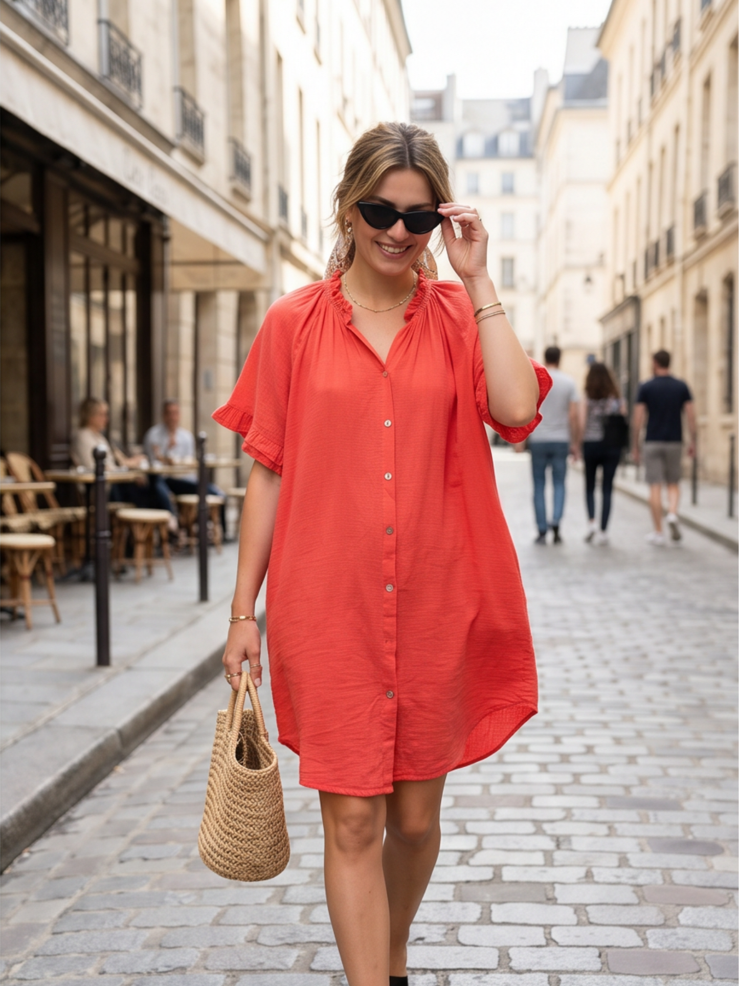 Robe Manches Volantées