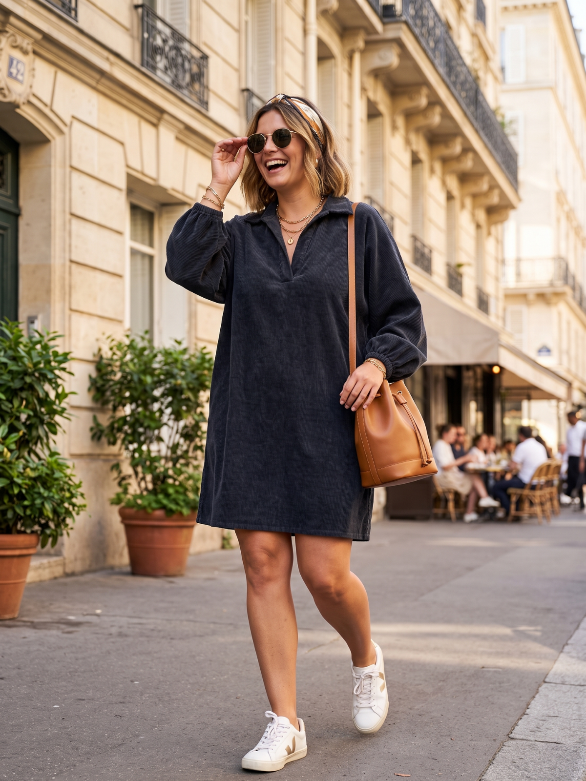 Robe Marlène - Velours Col Polo