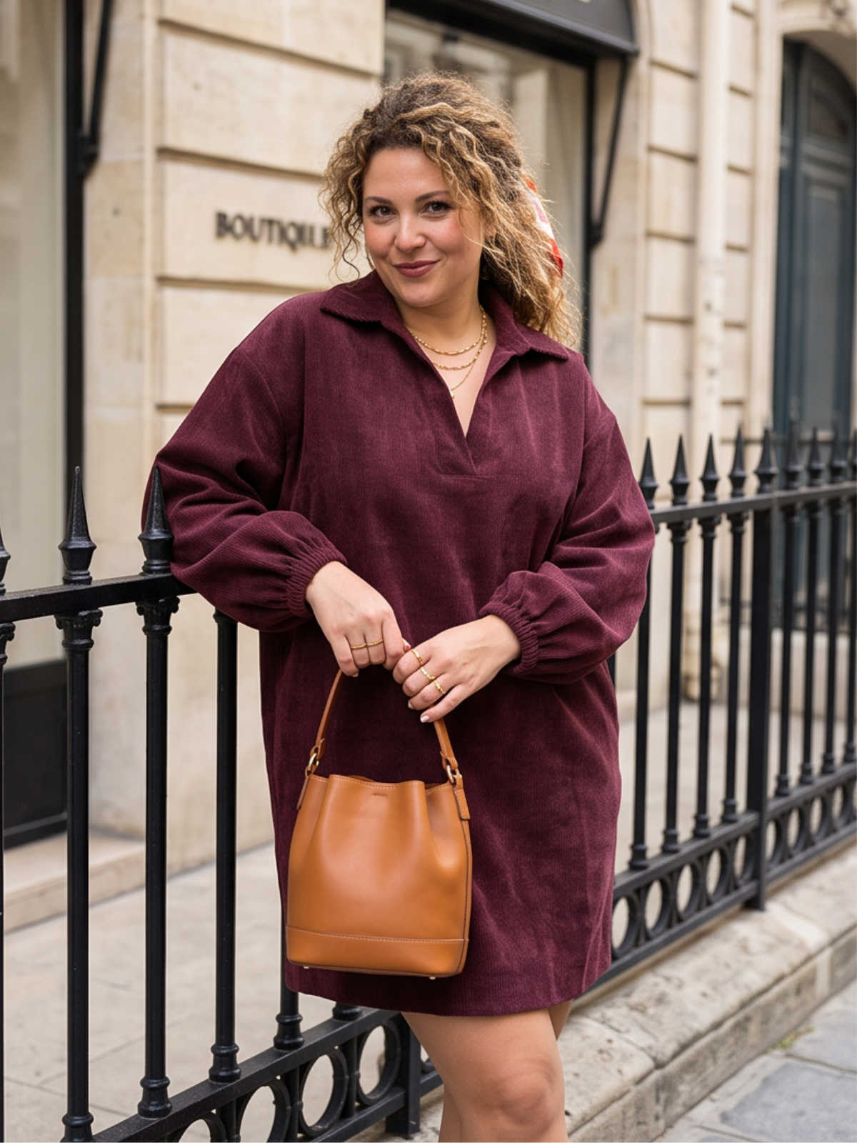 Robe Marlène - Velours Col Polo
