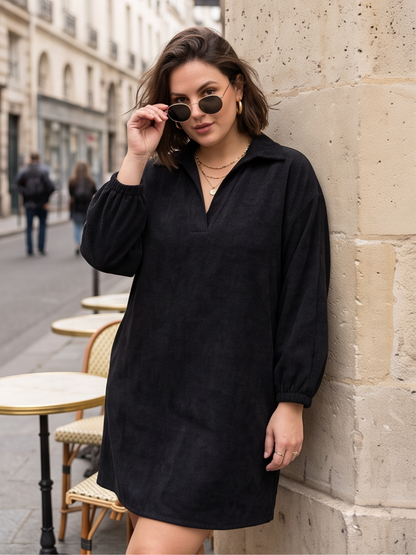 Robe Marlène - Velours Col Polo