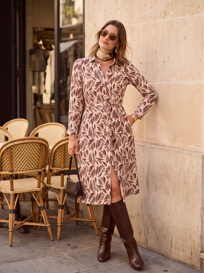 Robe Norah - Feuillage Marron