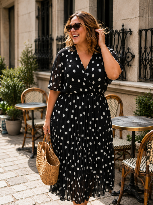 Robe Pois Plissée TU 44-50