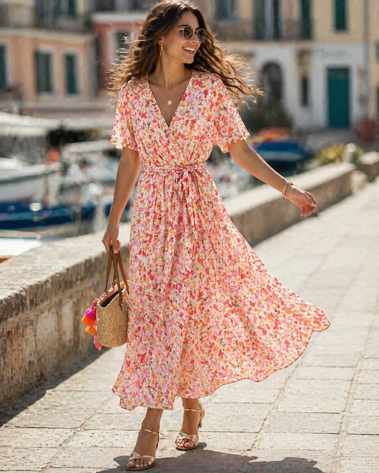 Robe Portefeuille Fleurie