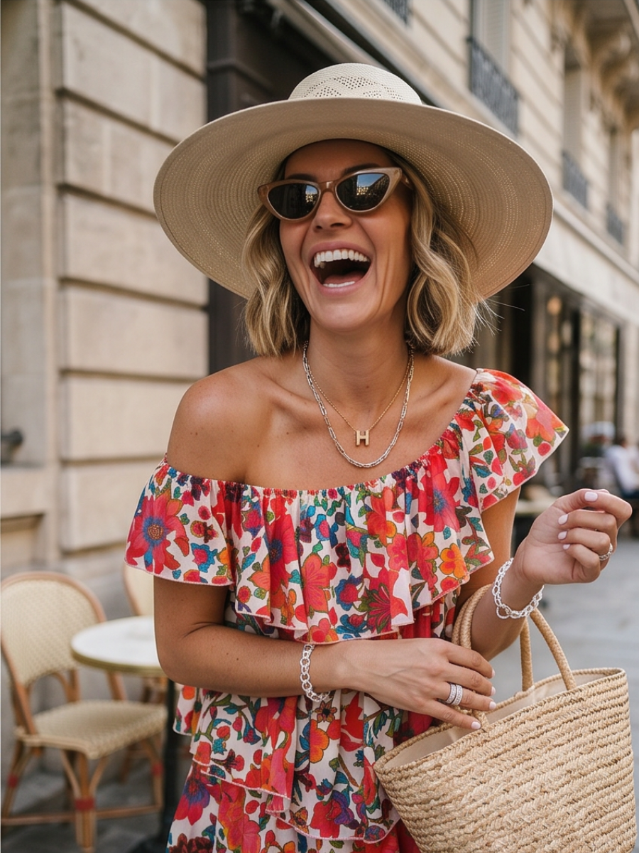Robe Soline - Multicolore Épaules Nues