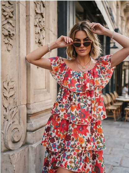 Robe Soline - Multicolore Épaules Nues