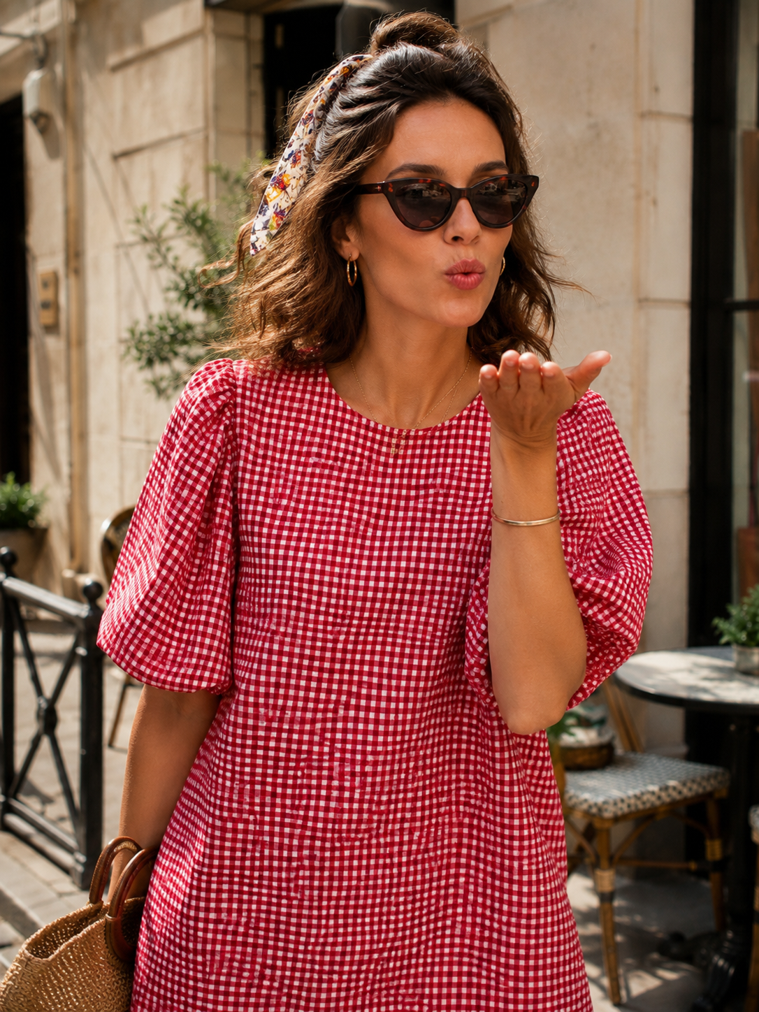 Robe Vichy Manches Ballons