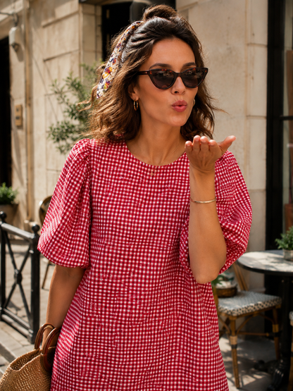 Robe Vichy Manches Ballons