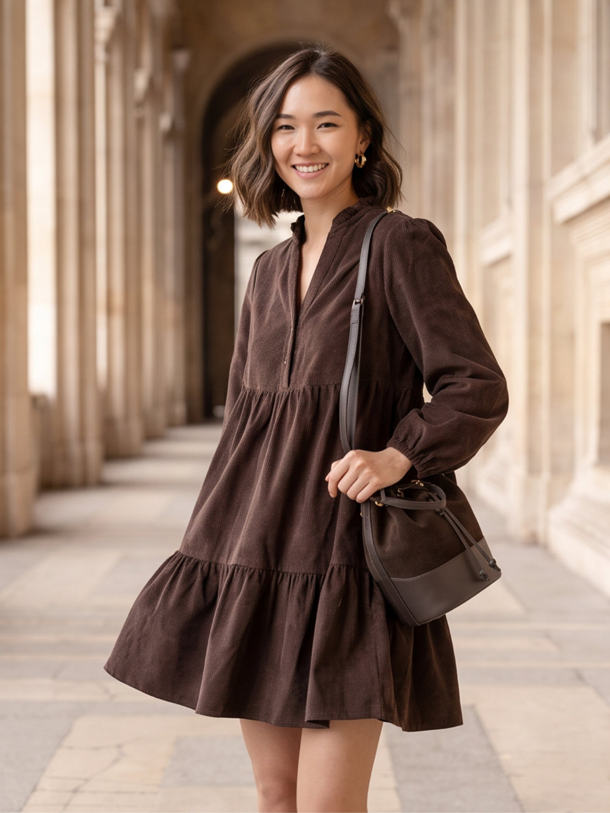 Robe Ysée - Velours Marron