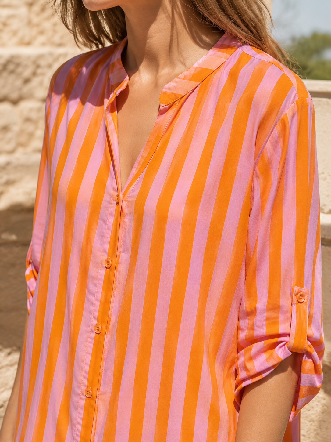 Robe Chemise Rayée Colorée