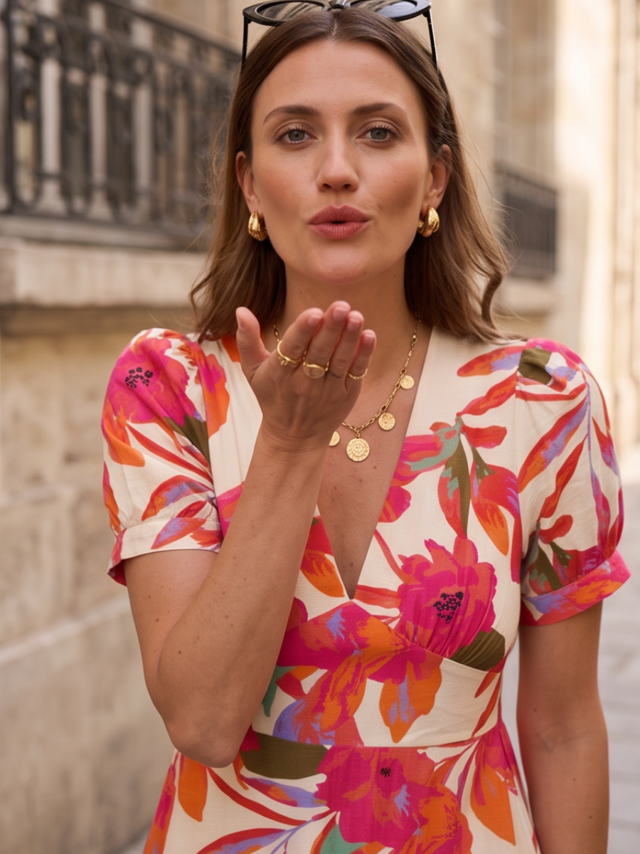 Robe Lola - Longue imprimé Bali