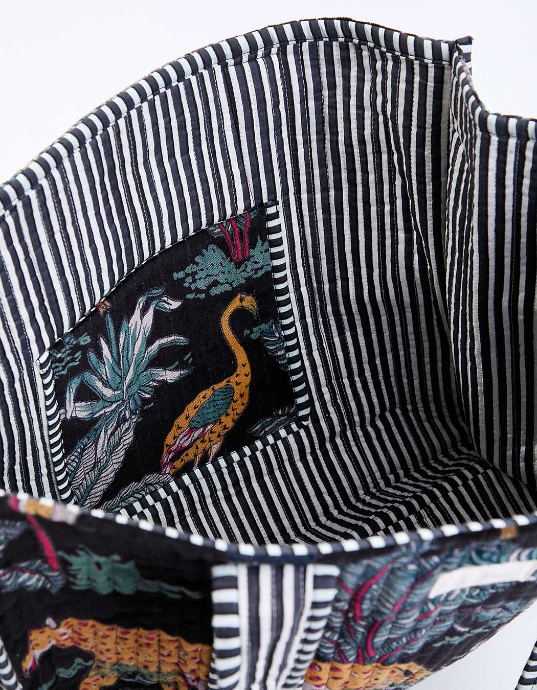 Sac Azuli Floral, doublure rayée - La Fiancée du Mékong - Hippie Chic