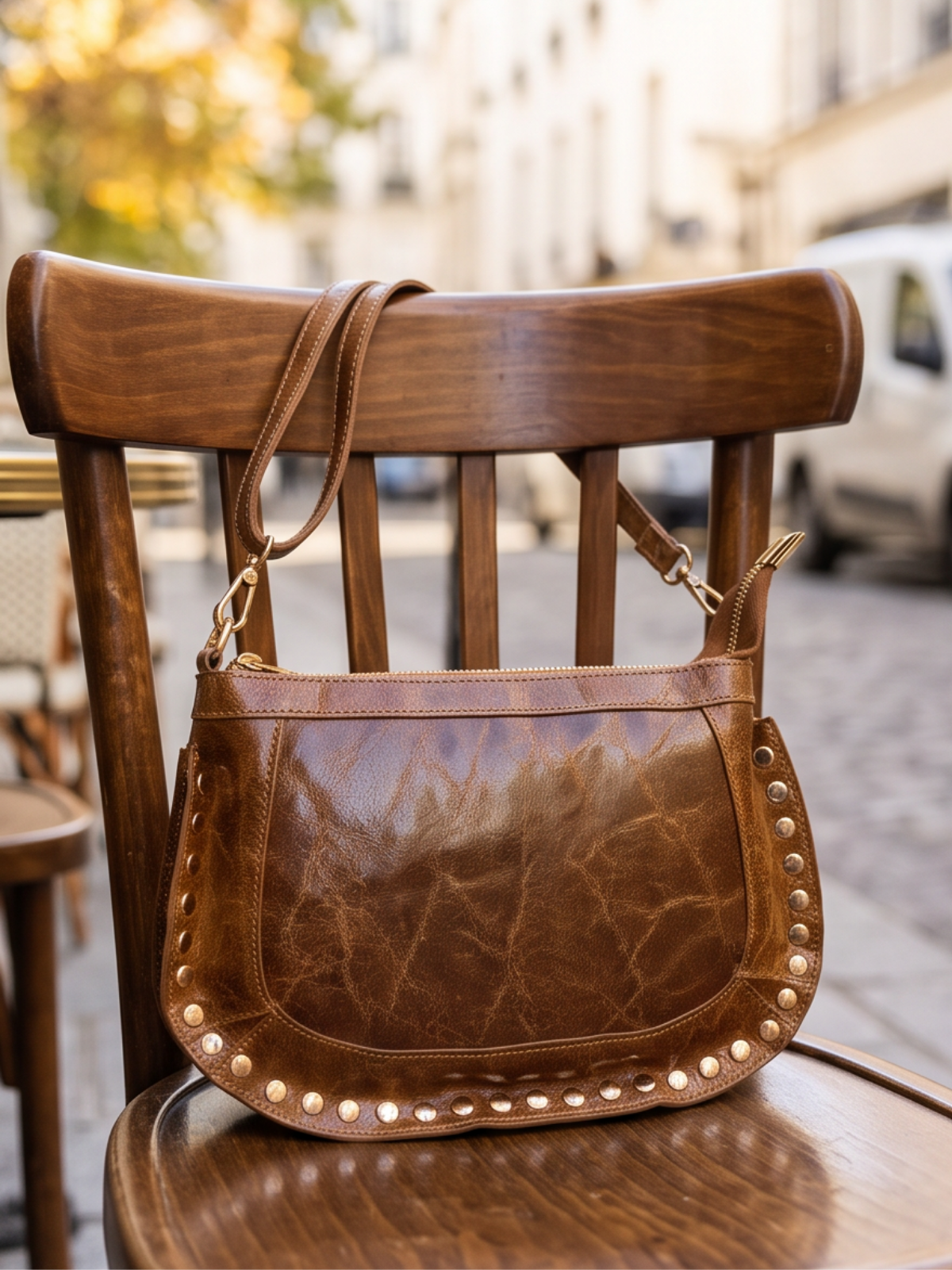 Sac Blanche - Besace Cloutée
