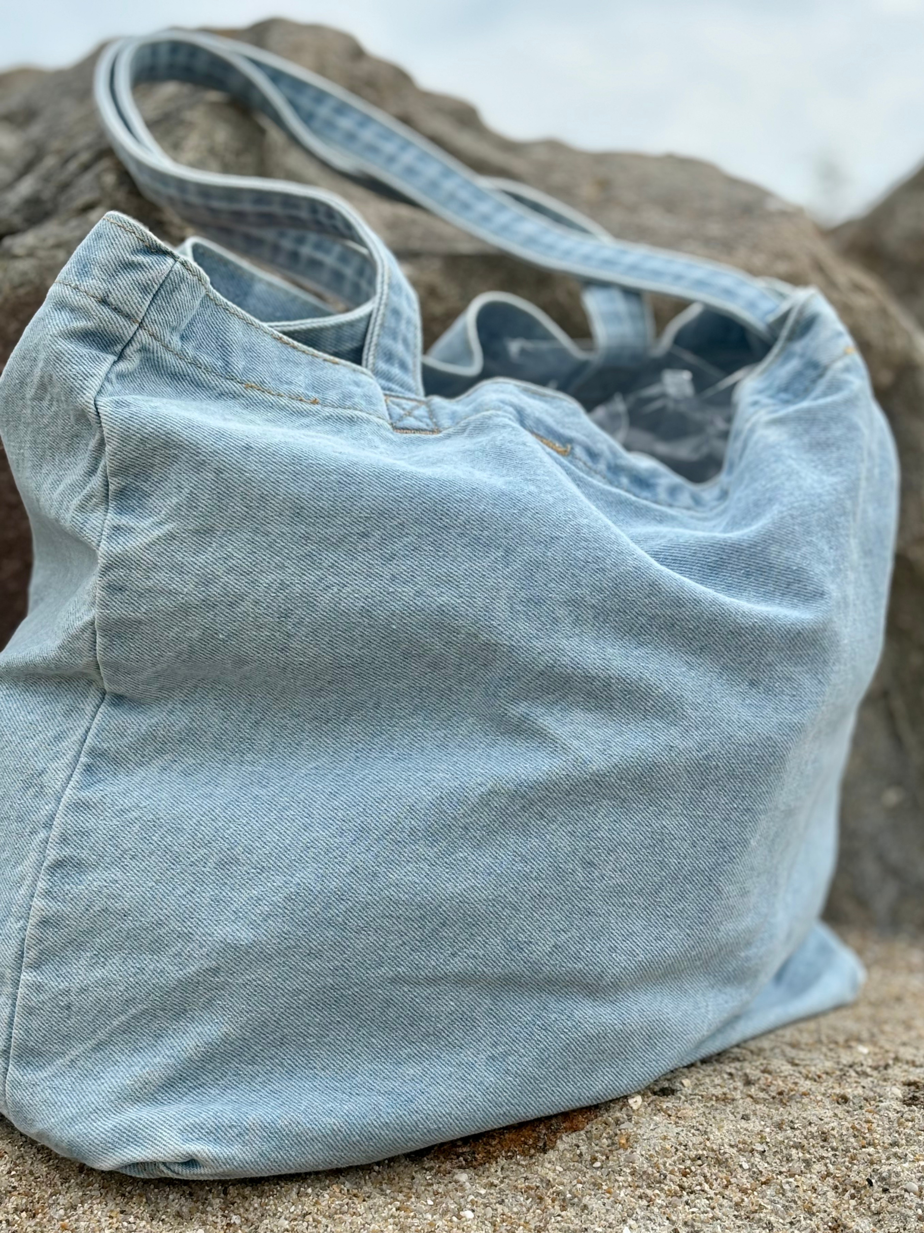 Sac cabas coton "Le Soleil" denim clair