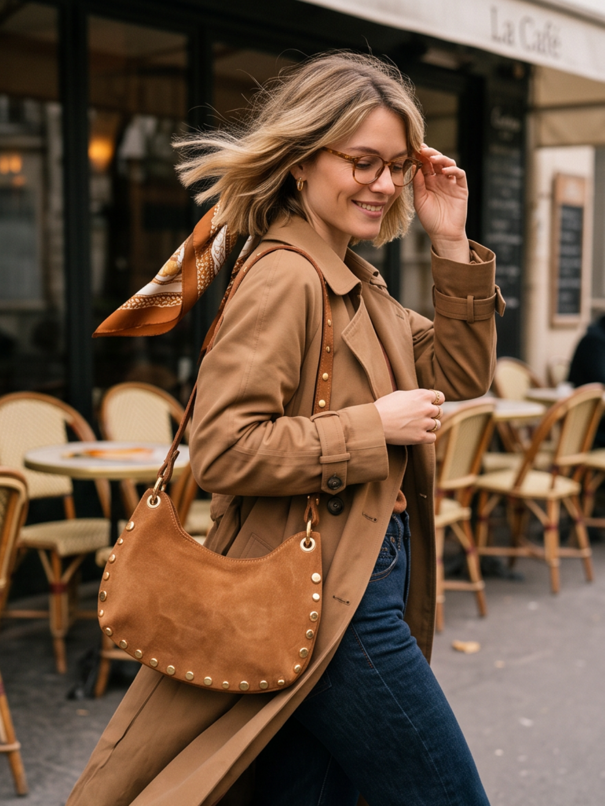 Sac Faustine - Hobo Daim Clouté