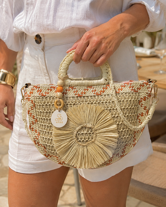 Sac Raphia Demi-Lune