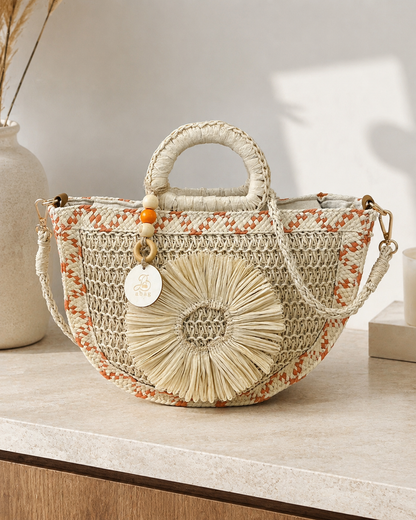 Sac Raphia Demi-Lune