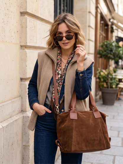 Sac Suzanne - Cabas Daim Bicolore