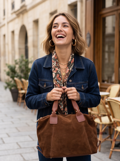 Sac Suzanne - Cabas Daim Bicolore