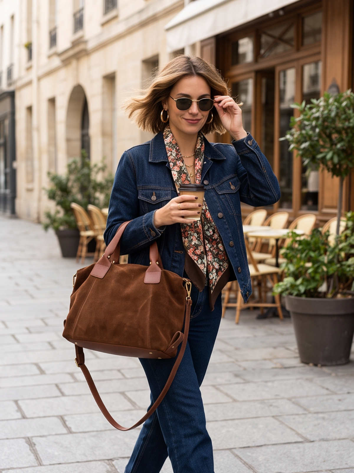 Sac Suzanne - Cabas Daim Bicolore