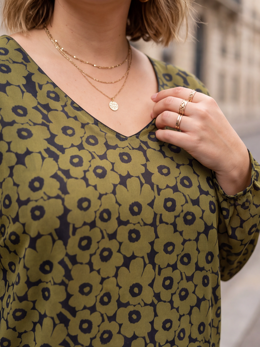 Sous-pull Annabelle - Fleuri Cachemire